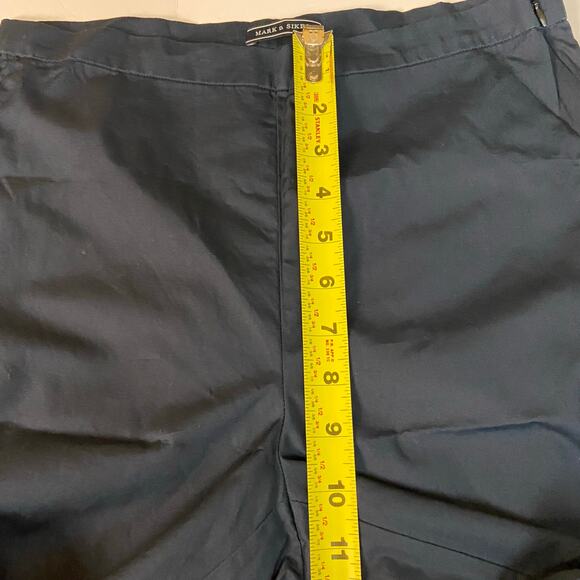 Mark D. Sikes Navy Blue Italian Cotton Slim Fit Side Zip Pants Size 2 - Picture 8 of 11